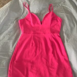 NBD X The Naven Twins pink mini dress from Revolve